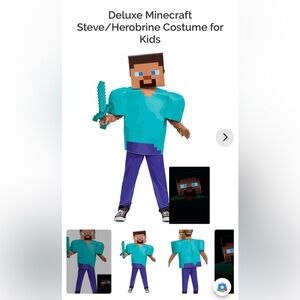 Deluxe Minecraft Steve/Herobrine Costume for Kids